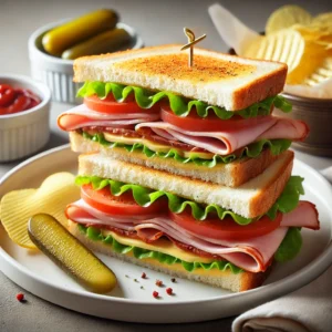 DALL·E-2024-07-07-17.17.31-A-delicious-club-sandwich-on-a-white-plate-from-a-different-angle.-The-sandwich-is-made-with-three-slices-of-toasted-bread-layers-of-turkey-breast-h